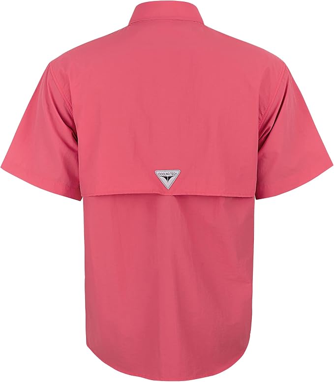 Alimens & Gentle Short Sleeve Fishing Shirt Wicking Fabric Sun Protection Casual Button Down Shirts