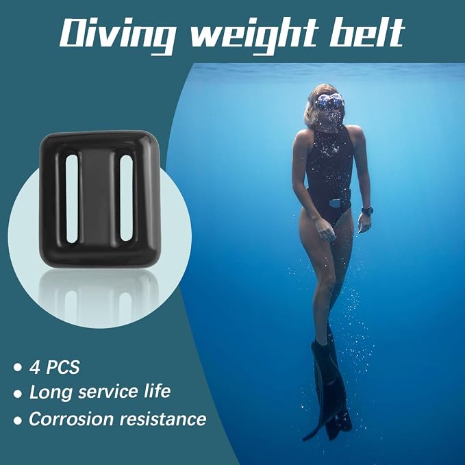 4 Pcs Scuba Weight Belt,Diving Weight Belt with Metal Block Buckle Coated Dive Weights Nylon Dive Belt Suitable for Free Diving