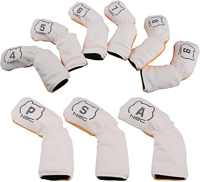 9pcs/Set Akita Dog Design Golf Club Iron Head Covers 4-9,P,S,A Fit Right Hand Irons