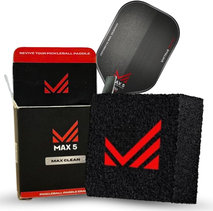 Pickleball Paddle Max Clean Eraser, T700 Carbon Fiber Eraser, Removes Ball Residue, Dirt and Minor Scratches, Easy Pickleball Paddle Grit Restore Option by Max 5