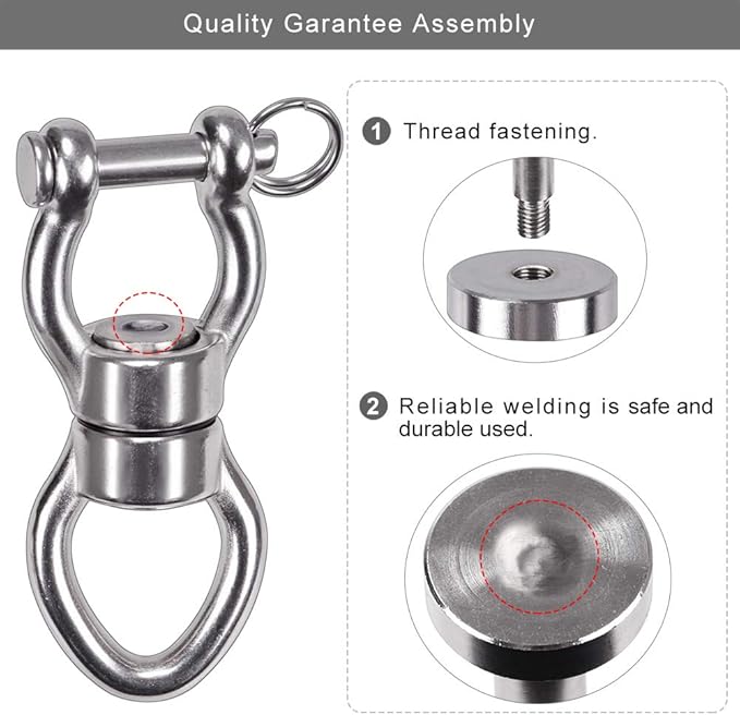 SELEWARE Silent Bearing Swing Swivel, 360° Rotational Device Hanging Accessory with Removeable Buckle for Tree Swing, Hammock Chair, Climbing Rope, Yoga, Kids Swing Swivel 1200LB Capacity, 2 Pack