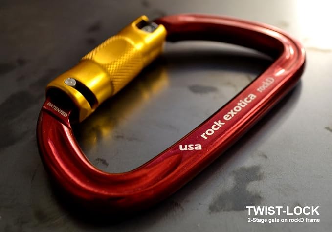 Rock Exotica rockD Auto-Lock Carabiner - Heavy Duty Locking Carabiner for Rock Climbing and Professional Climbing Gear and Industrial Use – Made in USA