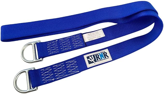 Rock-N-Rescue Professional Nylon Web Anchor Strap - Safety-Rated D-Ring Configuration, Heavy-Duty Fall Protection Equipment, Multiple Lengths 36-180 Inch, Industrial Safety Gear