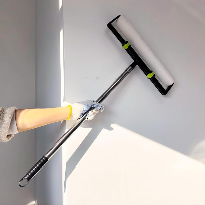 18 Inch Paint Roller Kit, 2 Pcs 18” Paint Roller Covers, 9”-18” Adjustable Roller Frame, and 1.3-4.8ft Extension Pole for Walls,Ceiling,Floors,Interior,Exterior Painting