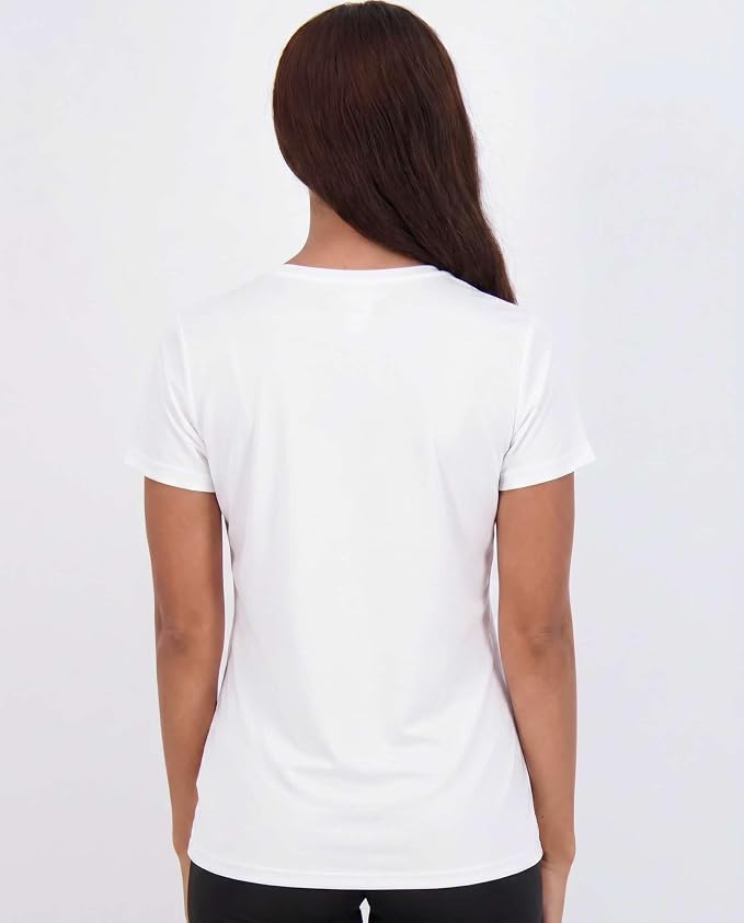 Real Essentials 5 Pack: Women's Short Sleeve T-Shirts Workout Tops Fitness Pilates Gym Activewear Athletic (Plus Available)