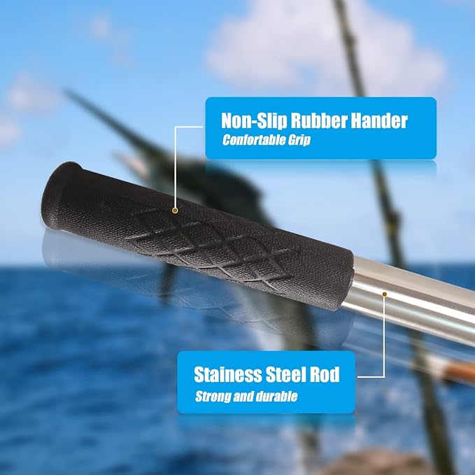 Dutiplus Telescopic Fish Gaff with 1~5 Teeth Assorted harpoons Barbed, Sea and Ice Fishing Spear Gig for Hunting Fish Frog Mole