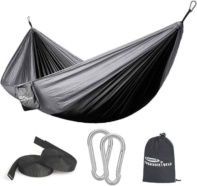 Forbidden Road Camping Hammock 400lbs Capacity Portable Hammock for Outside, Backyard, Travel, Backpacking, Beach