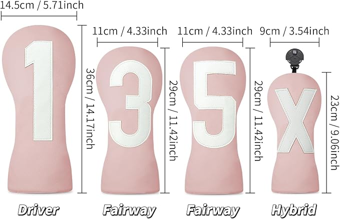 Premium Golf Head Covers - Golf Driver Head Covers, Protects Against Scratches and Damage, Specifically Designed for Fairway Woods.