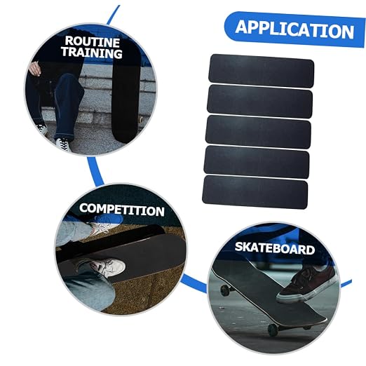FAVOMOTO 5pcs Hanzhy Skateboard Grip Tape Sheets Slip Sandpaper Tape for Skateboard Longboard