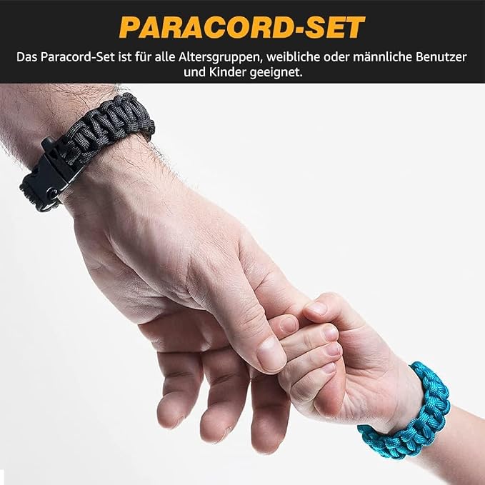 Paracord Set - Paracord 550 Nylon Cord, Paracord Rope Multifunction Includes Rope Buckle and Sewing Needles, for Outdoor Sports, Suitable for DIY Bracelet Making (36 Colors)
