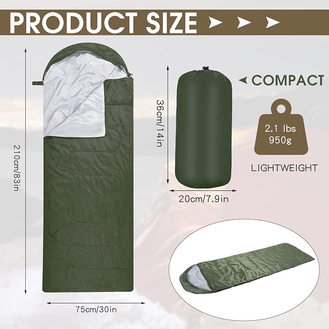 Macarrie 10 Pcs Bulk Sleeping Bags for Adults 0 Degree Waterproof Emergency Sleeping Bags with Compression Sack for Camping Hiking Backpacking Outdoor Activities