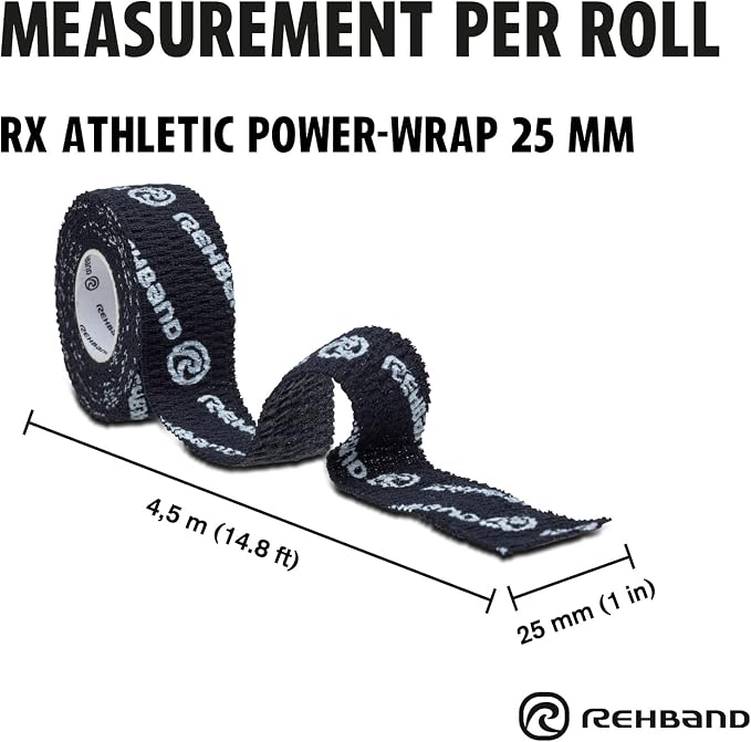 Rehband Non-Slip Athletic Hook Grip Tape, Thumb Tape Crossfit, Powerlifting & Weightlifting Tape - Hookgrip Tape Protects Fingers Against Blisters