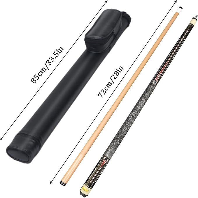 SUPERDIAMOND Pool Cue Stick Set Billiard Cue Sticks with Hard Case, 2-Pieces 58" Pool Table Sticks, 12.5 mm Tip Pool Queue,Pool Stick Set for Home Recreation, Billiards Clubs, Training