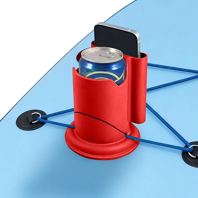 Premium 2-in-1 Paddle Board Cup Holder, Non-Slip Kayak Drink and Phone Holder with Secure Lock System, Universal Cup Holder for SUP, Boat, Surfboard, Canoes, Paddleboard Accessories (Orange)