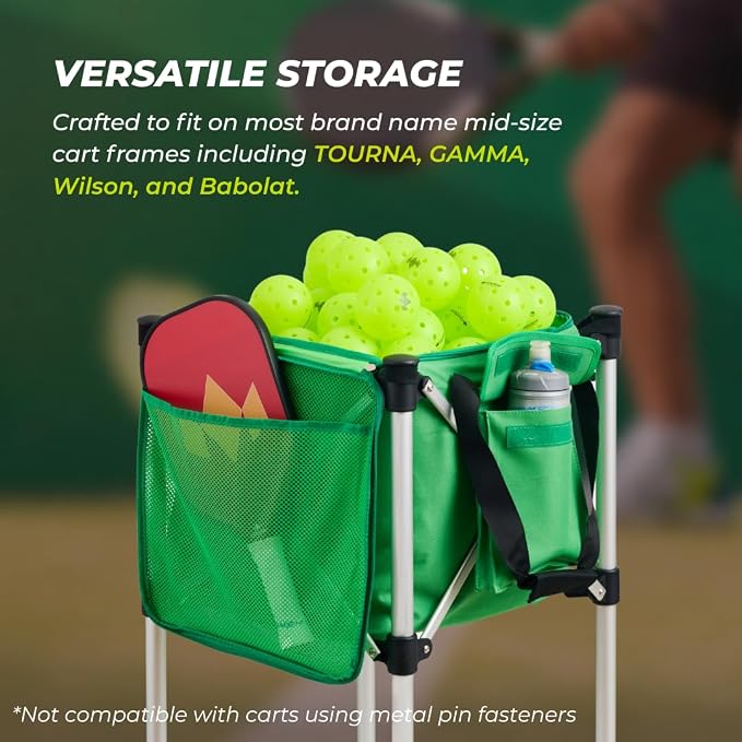 Racket Pets The Ball Tote - Replacement Bag for Tennis and Pickleball Pro Teaching Cart Hopper, Large Tote Bag For 150 Tennis Balls or 100 Pickleballs, Frame Not Included