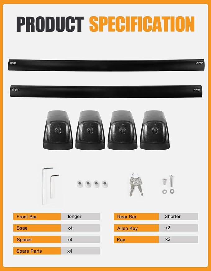 KINGGERI 330lbs Lockable Roof Racks Cross Bars Fit for Jeep Grand Cherokee Altitude & SRT & Trackhawk with Roof Black Moldings 2011-2022, Anti-Theft Aluminum Rails Crossbars Cargo Luggage