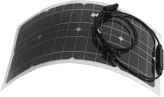 FECAMOS 100W Portable Solar Panel, Lightweight 100 Watt Solar Panel Flexible Outdoor Power Supply for RV