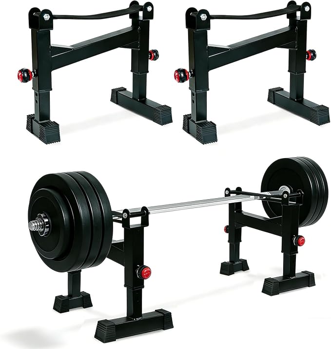 Deadlift Sling Rack, Deadlift Platform Barbell Elevation Stand with 5-Level Height Adjustment for Home Gym Weightlifting, 880 lbs Capacity