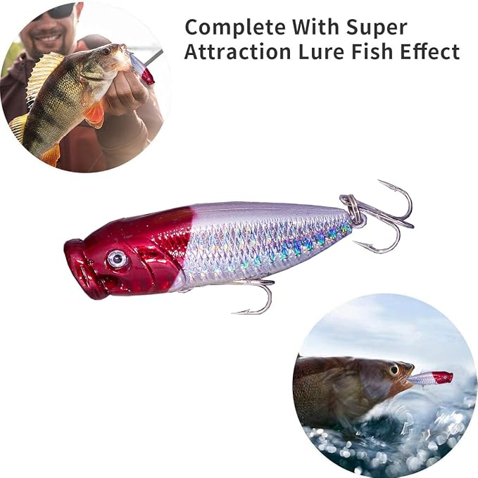 Fishing Lures Freshwater Bait Tackle kit.Tackle Box Including crankbaits topwater Lures,Jigs,Spoons and More Fishing Gear Set.Suitable for Bass Trout Salmon.