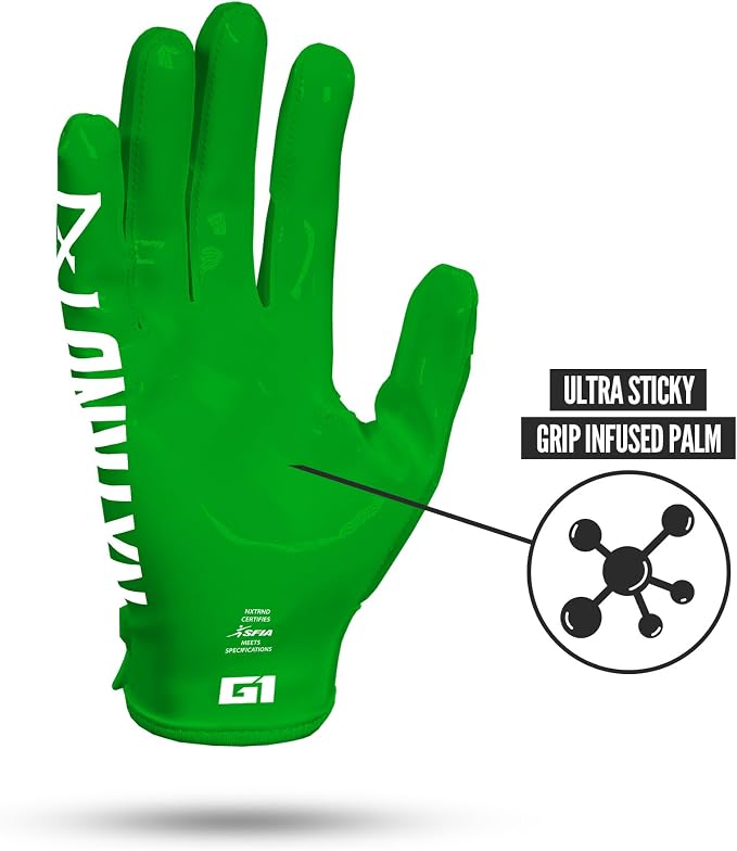 Nxtrnd G1 Pro Men's Football Gloves, Adult Sticky Receiver Gloves