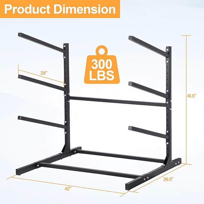 Kayak Storage Rack, Adjustable Kayak SUP Stand, Weatherproof and Heavy Duty Surfboard Storage Rack, Hold up Kayaks, SUPs, Paddleboards, Canoes