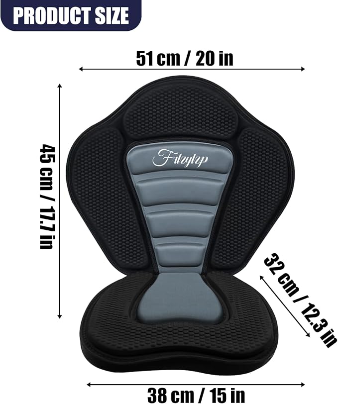 Thickened Kayak Seats - Premium Shockproof Seats with Back Support for Kayaking, Canoeing, Fishing, Paddle Boarding - Comfort, Versatility and Extra Storage