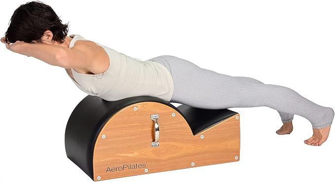 AeroPilates Stamina Products Posture Corrector Pilates Barrel with Upholstered Surface and Built In Handle for Strength Training, Wood and Black | Upholstered Surface and Built In Handle for Strength Training; Wood and