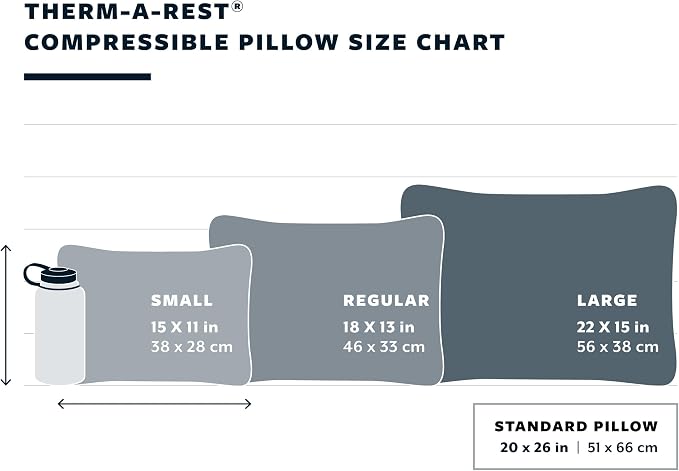 Therm-a-Rest Compressible Cinch Camping and Backpacking Pillow, Small - 12 x 16 Inch, Outerspace