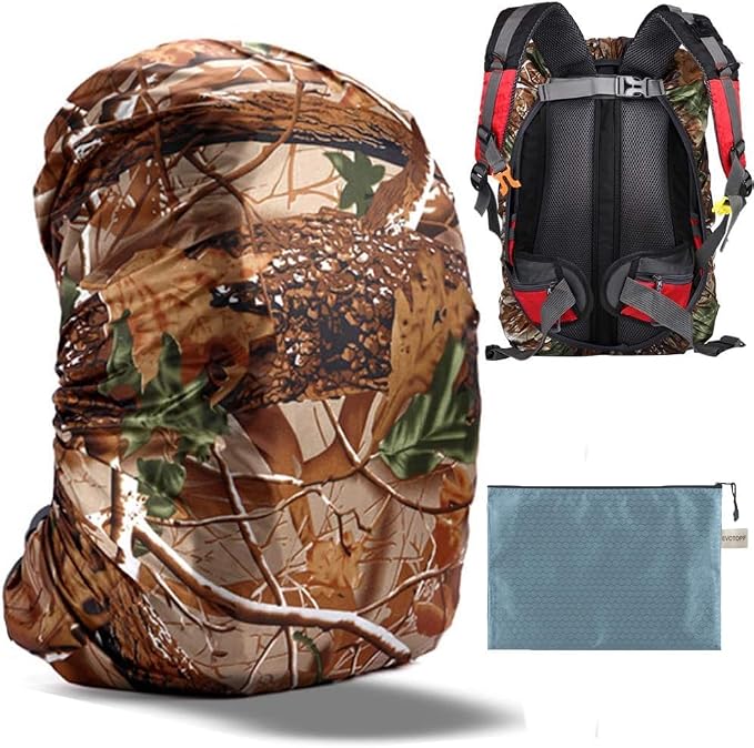 Waterproof Backpack Rain Cover with Anti Slip Buckle Strap for Camping, Hiking, Traveling, Hunting, Biking, 15-80L