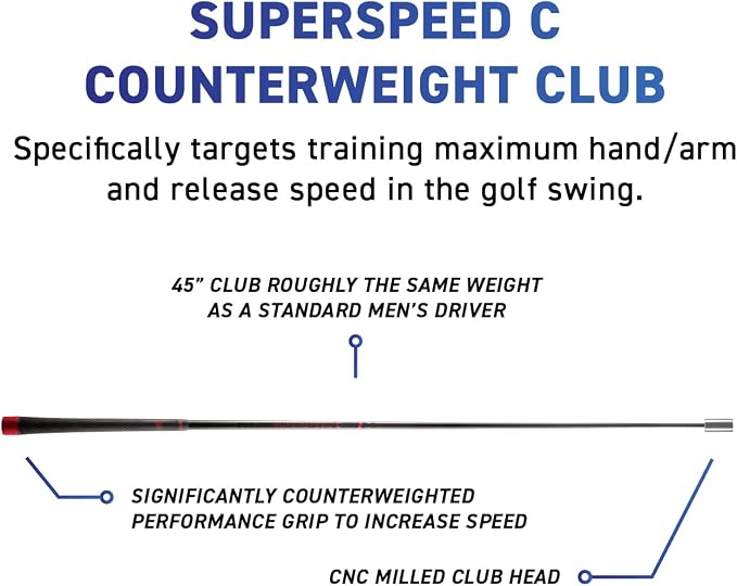 SuperSpeed Golf Counterweight Speed Stick | Proven by Padraig Harrington | Increase Club Head Speed and Improve Lag | One Club with App Instructional Protocols