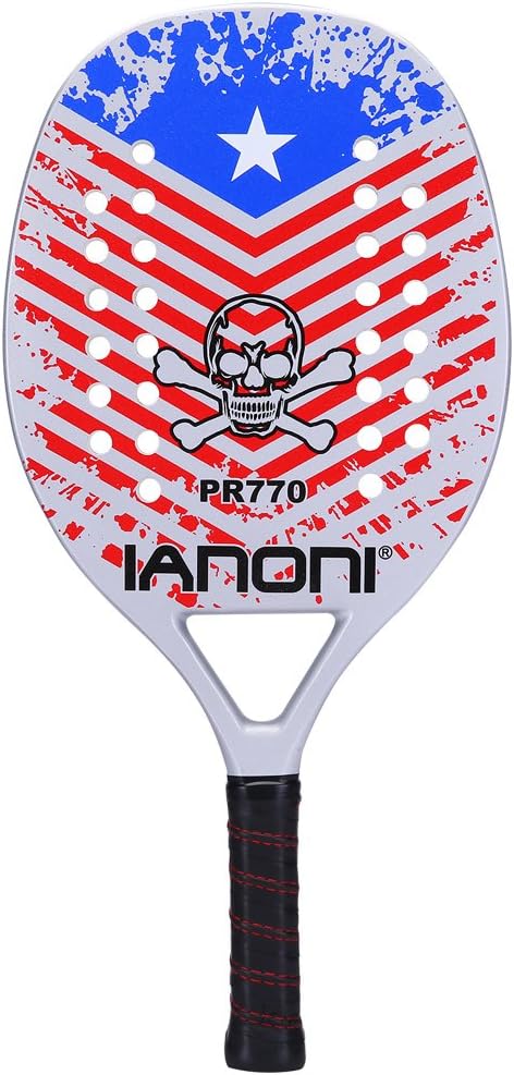 ianoni Beach Tennis Racket,Carbon Fiber Grit Face with EVA Memory Foam Core Beach Tennis Racket
