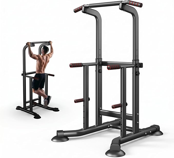 YYJO Pull Up Bar Dip Bar Power Tower Free Standing Home Gym Workout Equipment 450 LBS Weight Capacity