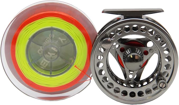 EX-ALC Fly Reel 3/4 5/6 7/8 9/10WT CNC Machined Large Arbor Aluminum Fly Fishing Reels Silver/Gunsmoke Fly Reels