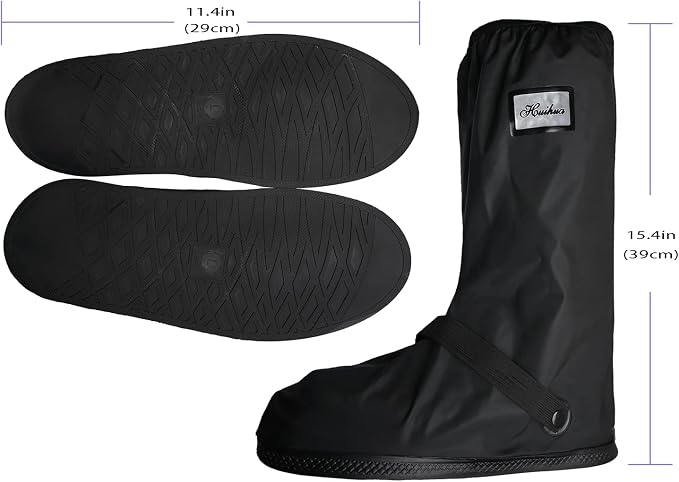 Waterproof Rain Boot Shoe Cover with Reflector Reusable & Foldable
