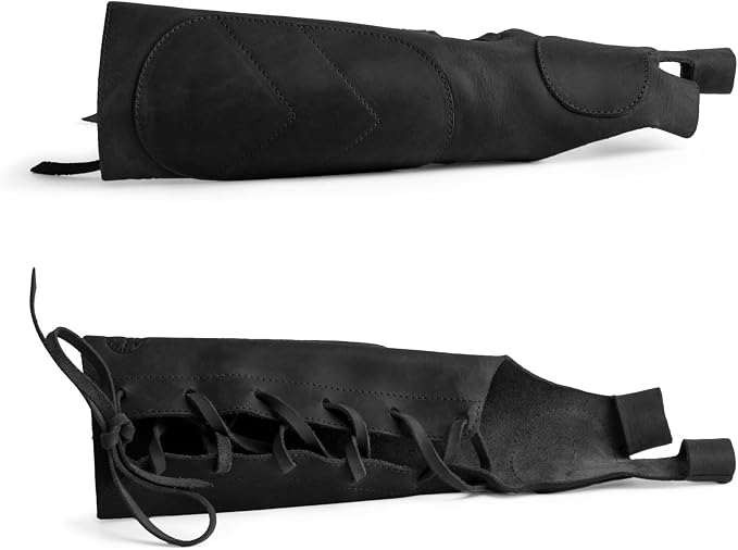 Leather Archery Arm Guard for Men, Women & Youth, Protective Bracer, Full Grain Leather Forearm Protection, Wrist Arm Bracer for Archers, Durable Bow Archery Sleeve Arm Guards