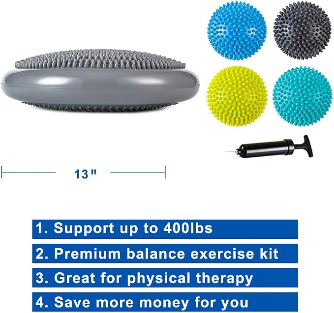 StrongTek Balance Essentials Duo – 2-in-1 Foam Balance Pad & Hedgehog Pod Kit for Rehab, Agility & Core Stability Training