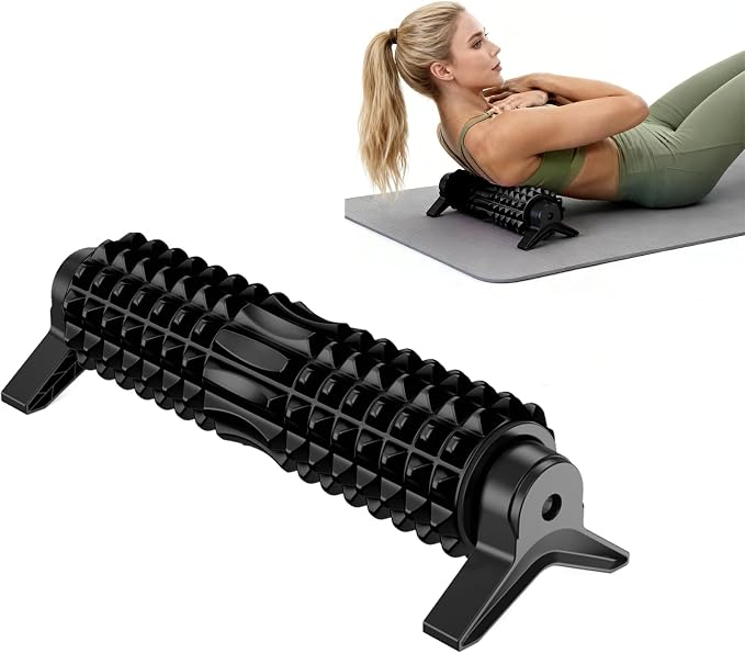 Foam Roller with Detachable Stand, 18" Deep Tissue Massage Roller, Beginner-Friendly Support Design for Muscle Recovery, Home Workout & Fitness - Black