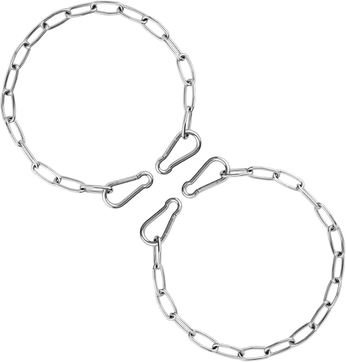 Gate Chain for Outdoor Fence - Rustproof Metal Gate Latch Chain with Hooks, Secure and Durable for Garden, Yard, and Farm Use - Easy Installation, Weather Resistant (2 Pack)
