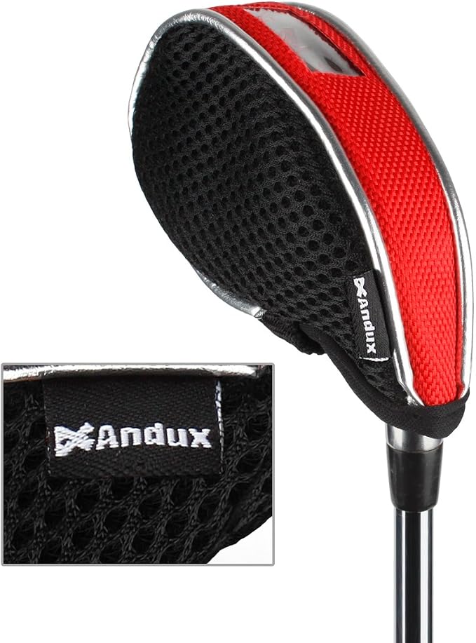 Andux Mesh Golf Iron Club Head Covers Clear Window 10pack | Left and Right Handed