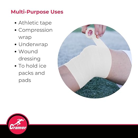 Cramer Eco-Flex Self-Stick Stretch Tape, Cohesive Tape, Flexible Elastic Sports Tape, Athletic Training Supplies, Easy Tear Self-Adherent Bandage Wrap, Bulk Cases, 6 Yard Rolls, Compression Tape