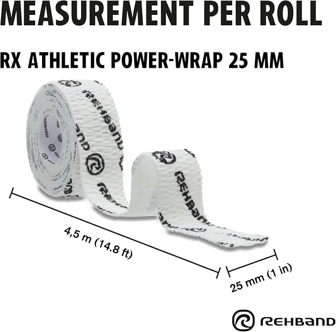 Rehband Non-Slip Athletic Hook Grip Tape, Thumb Tape Crossfit, Powerlifting & Weightlifting Tape - Hookgrip Tape Protects Fingers Against Blisters