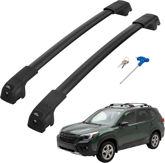 JOYTUTUS 300lbs Lockable Roof Rack Cross Bars Compatible with Subaru Forester Wilderness 2022-2026, Heavy Duty Aluminum Anti-Theft Roof Rails Crossbars Luggage Racks