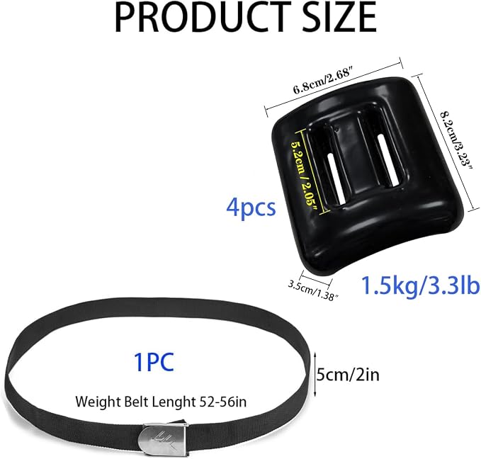 Dive Weights for Scuba Diving Weight Belt(1lb-4.4lb / 0.5kg-2kg),Vinyl Scuba Weights, Coated Dive Weights,Coated Lead Diving Weights, Dive Belt Weights for Freediving, Spearfishing