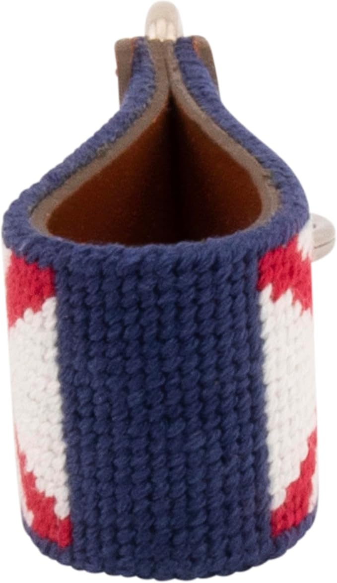 Leather Hand-Stitched Needlepoint Key Fob or Key Chain
