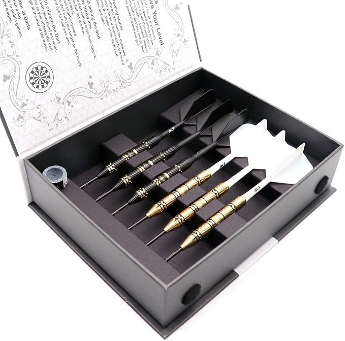 CUESOUL Jazz-Metal Luxury Steel Tip Darts Set 21g/24g/26g with AK5 Integrated Dart Flights
