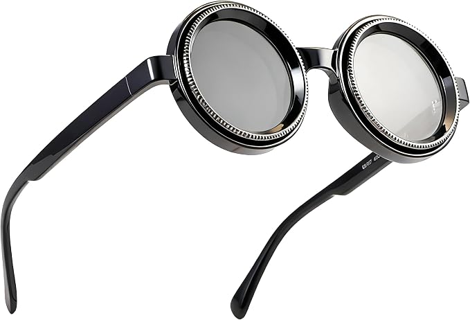Polarized Adjustable Sunglasses HD Retro Round Glasses with ND Filter Lenses for Fishing/Street Photography Men Women