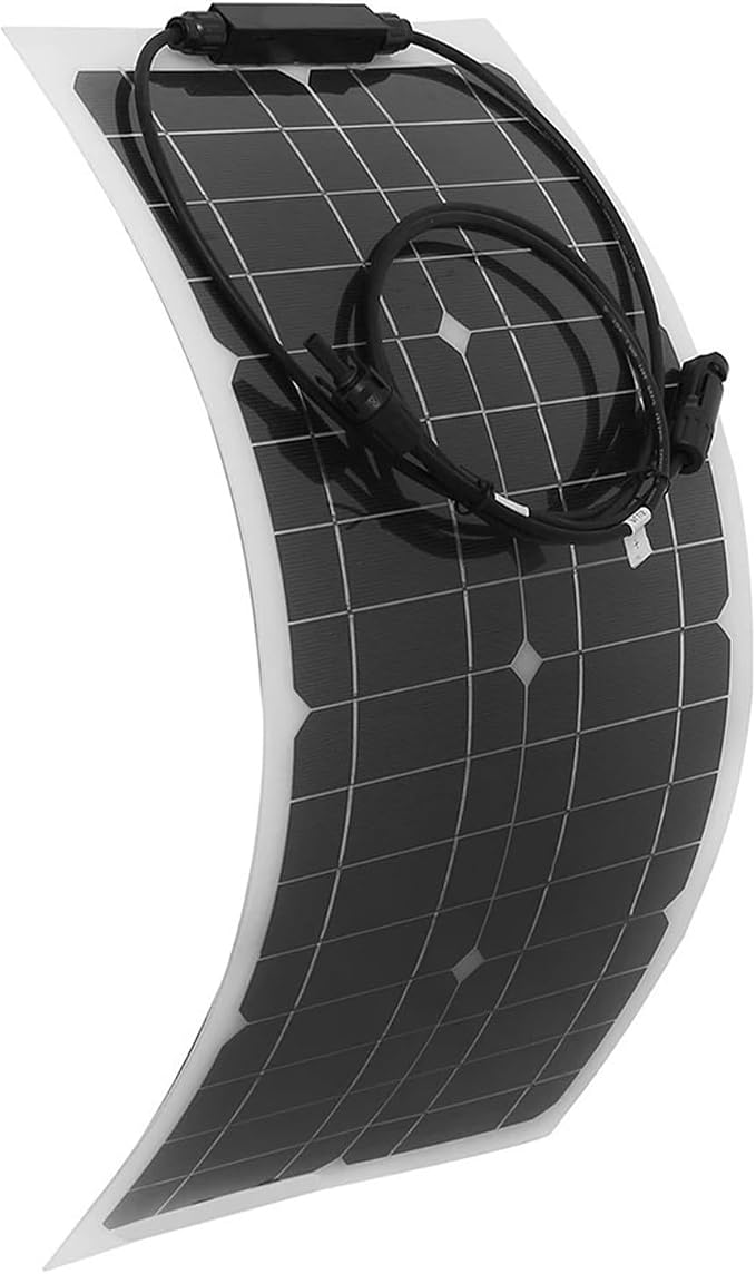FECAMOS 100W Portable Solar Panel, Lightweight 100 Watt Solar Panel Flexible Outdoor Power Supply for RV