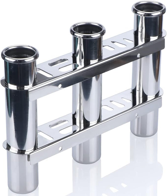 Fishing Rod Holder for Boat, Vertical Wall Mounted Fishing Rod Rack, Stainless Steel Rod Holder for Marine Boat,Fishing Boat, Truck (3 Tubes Upgrade)