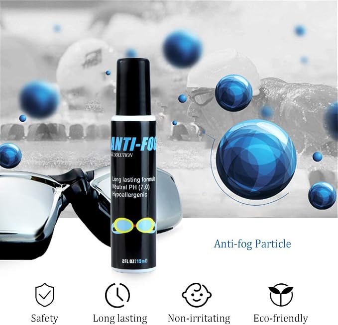 LifeArt Anti Fog Spray for Swim Goggles, Ski Masks, Snorkeling and Diving Masks, Prevents Fogging, Anti-Static, Streak-Free, Unscented, Alcohol and Ammonia Free