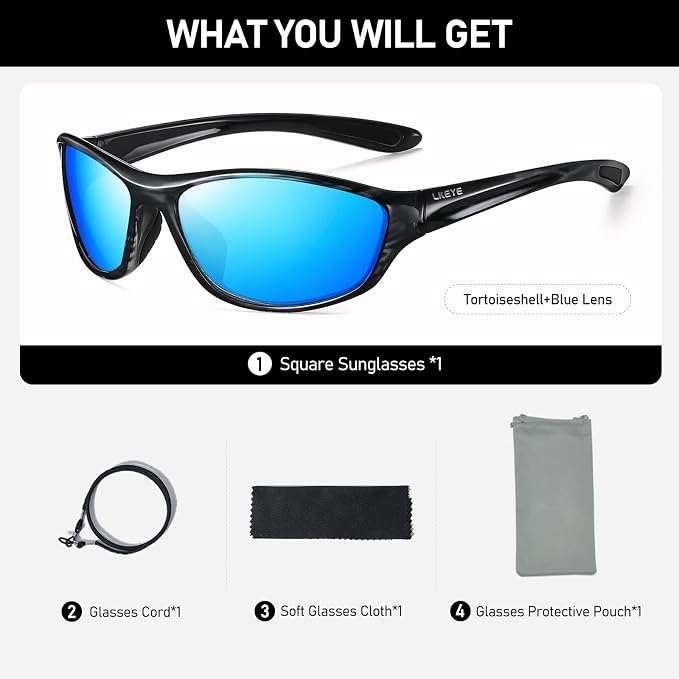 LKEYE Bifocal Reading Sunglasses Men Women Sports Style Sun Reader Wrap Around Build-In UV Protection Driving glasses LK6092